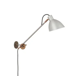 KH#1 vägglampa med lång arm, råjärn/råmässing 55cm