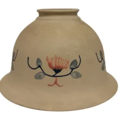 Klockskärm, porslin beige blomma 17 cm