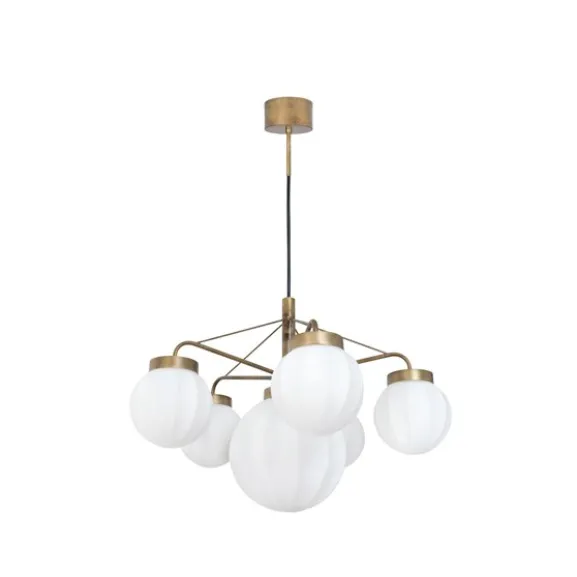 Klyfta 6 takkrona, råmässing/mattopal 70cm