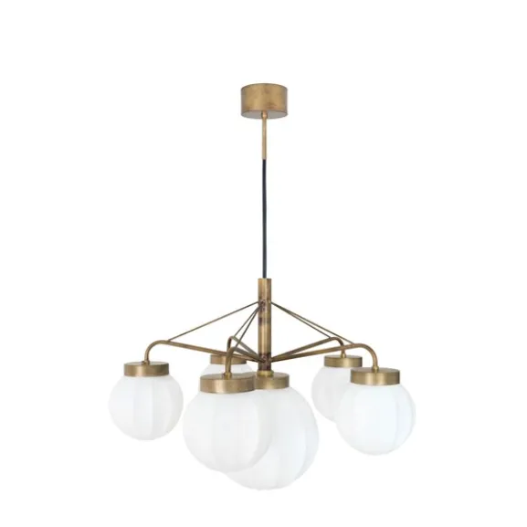 Klyfta 6 takkrona, råmässing/mattopal 70cm