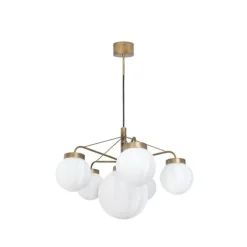 Klyfta 6 takkrona, råmässing/mattopal 70cm