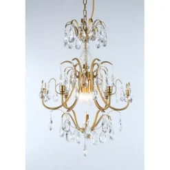 Kristallkrona Charlotte 6-Arm Medium Borstad Mässing 47cm