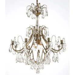 Kristallkrona Charlotte 8-Arm Stor Antikmässing 60cm