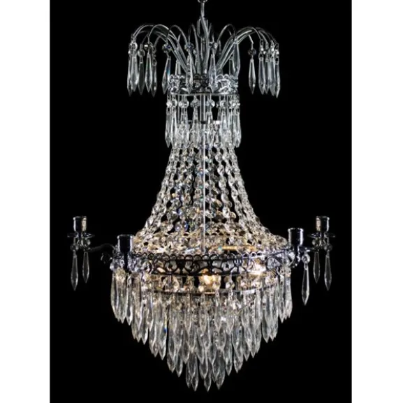 Kristallkrona Empire Classic Ny 5-Arm Liten Krom 49cm