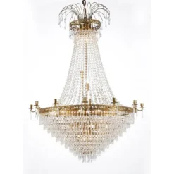 Kristallkrona Empire Classic Ny 10-Arm Xl Borstad Mässing 95cm