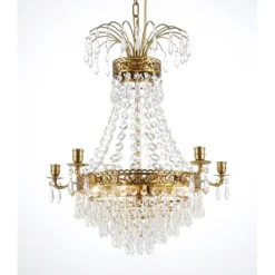 Kristallkrona Empire Classic 5-Arm Liten Borstad Mässing 49cm