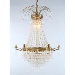 Kristallkrona Empire Classic Ny 6-Arm Medium Borstad Mässing 55cm
