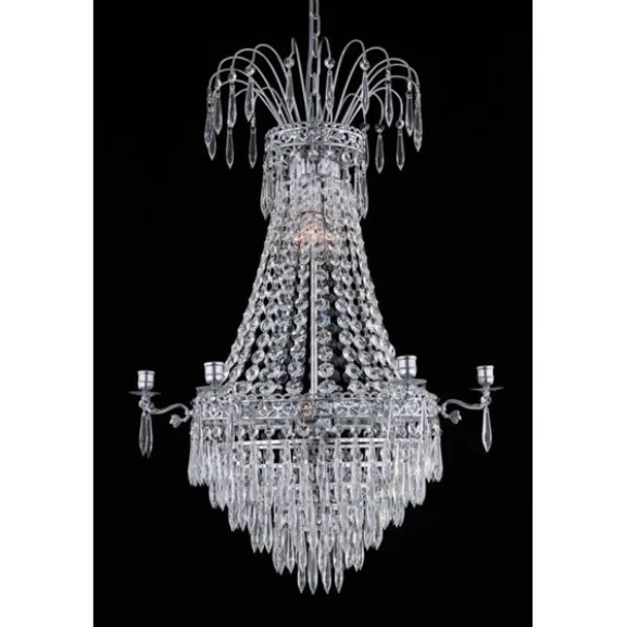 Kristallkrona Empire Classic Ny 6-Arm Medium Krom 55cm