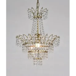Kristallkrona Estelle Antikmässing 36cm