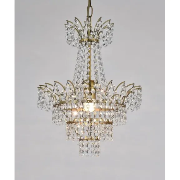Kristallkrona Estelle Antikmässing 36cm
