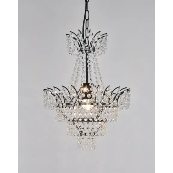 Kristallkrona Estelle Svartlackerad 36cm