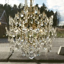 Kristallkrona Kate Guld 34cm