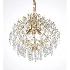 Kristallkrona Kate Guld 48cm