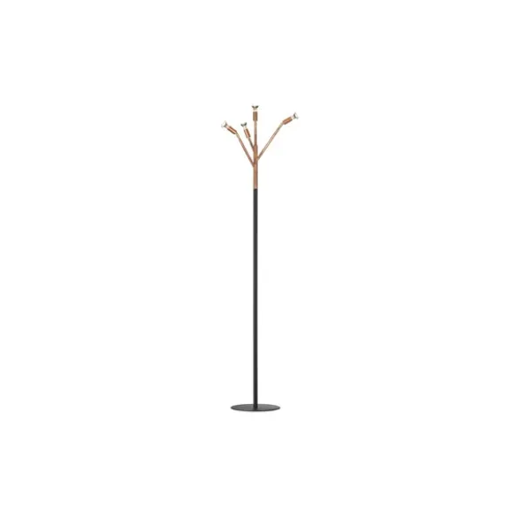 Kvist 4 golvlampa, råkoppar/svart 190cm