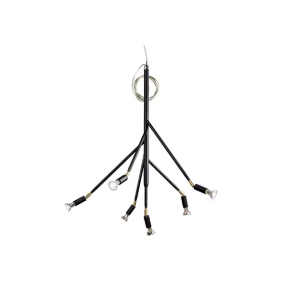 Kvist 16 taklampa, svartstruktur 130cm
