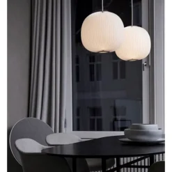 Lamella 3 pendel, vit/aluminium