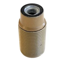 Lamphållare E14 bakelit guld gängad, ojordad