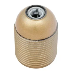 Lamphållare E27 bakelit guld gängad, jordad
