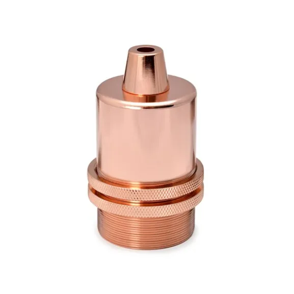 Lamphållare E27 kopparfärg metall, ojordad