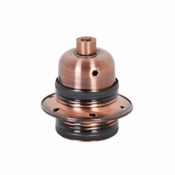 Lamphållare E27 metall, antik koppar