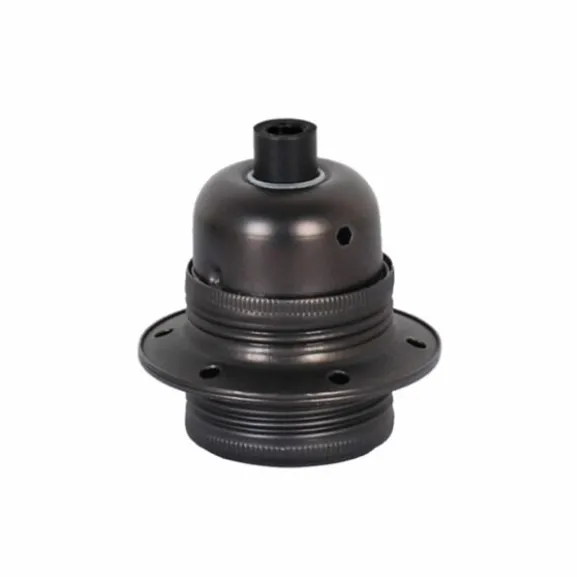 Lamphållare E27 metall, gun-black
