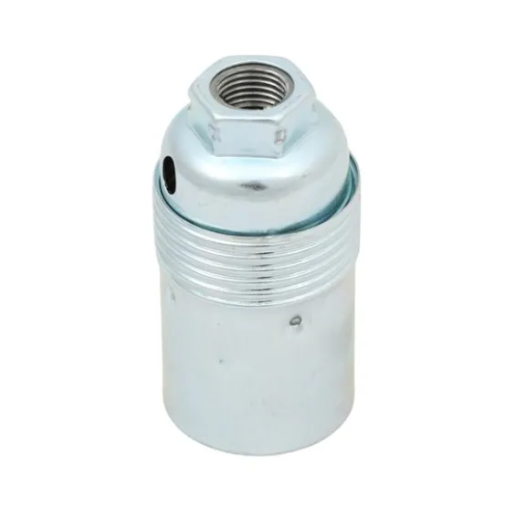 Lamphållare E14 slät zinc, ojordad