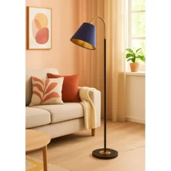 Lampskärm Kon Mörkblå/Guld 24 cm