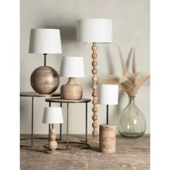 Lampskärm Linne Cylinder Creme 40cm