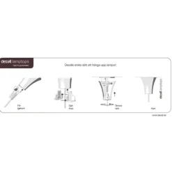 Lamptop tjus, blankvit 11,7cm