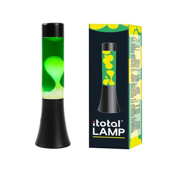 Lavalampa 30 cm gul/grön svart bas