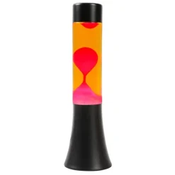 Lavalampa 30 cm gul/röd svart bas