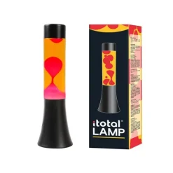 Lavalampa 30 cm gul/röd svart bas