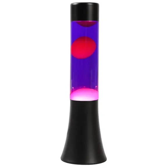 Lavalampa 30 cm lila/röd svart bas
