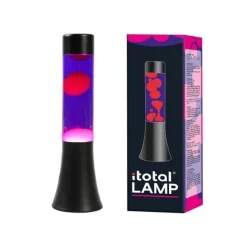 Lavalampa 30 cm lila/röd svart bas