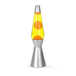 Lavalampa 40 cm orange/gul silver bas