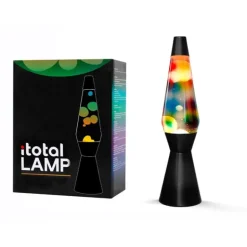 Lavalampa 36 cm rainbow svart bas
