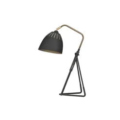 Lean bordslampa, svartstruktur/råmässing 49cm