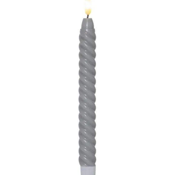 Led Antikljus 2-Pack Flamme Swirl, Grå