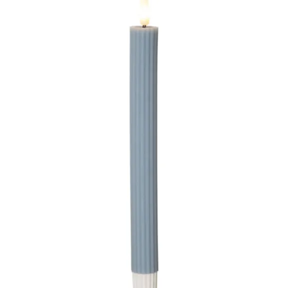 LED Antikljus 2-pack Flamme Stripe Blå 25cm