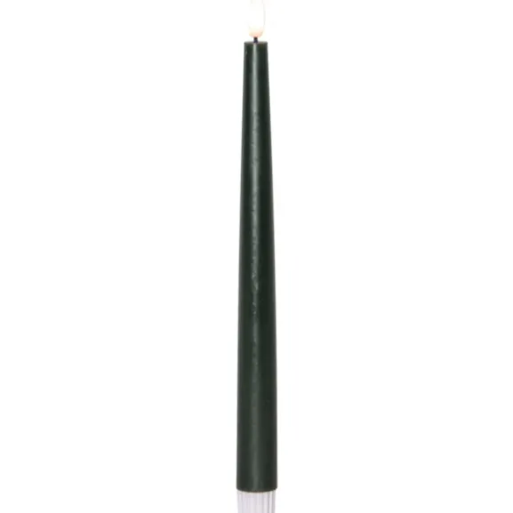 LED Antikljus 2-pack Flamme Slim Grön 28,5cm