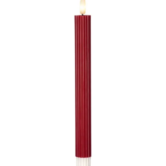 LED Antikljus 2-pack Flamme Stripe Röd 25cm