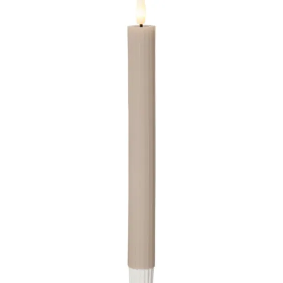 LED Antikljus 2-pack Flamme Stripe Beige 25cm