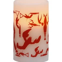 LED Blockljus Crayfish Party Vit 12,5cm