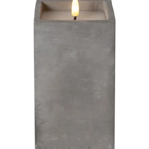 LED Blockljus Flamme Cem Grå 16,5cm