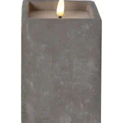 LED Blockljus Flamme Cem Grå 14,5cm