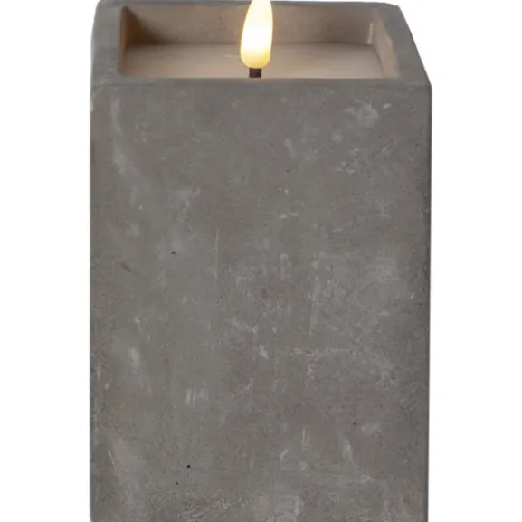 LED Blockljus Flamme Cem Grå 14,5cm