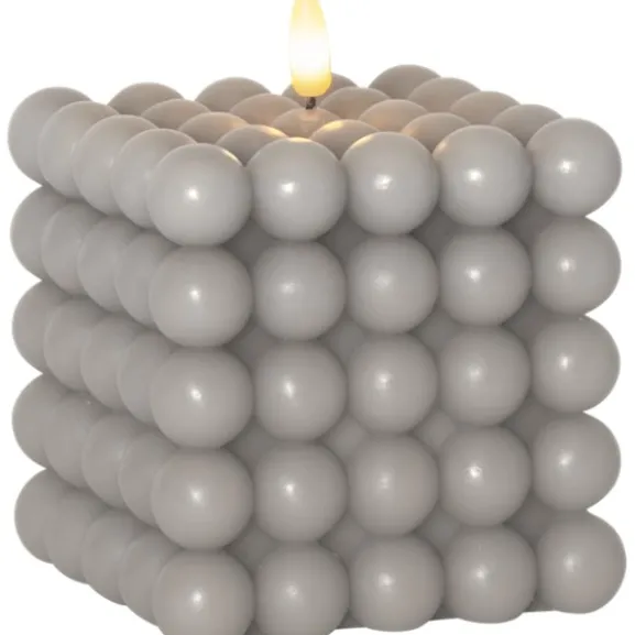 LED Blockljus Flamme Dot Grå 12,5cm