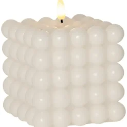 LED Blockljus Flamme Dot Vit 12,5cm