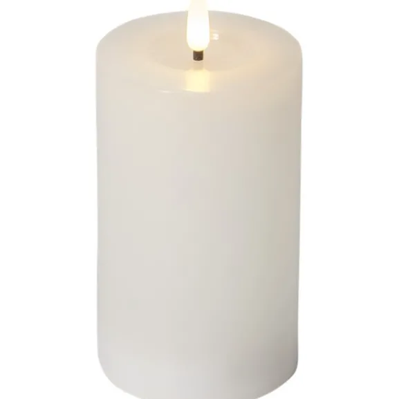 LED Blockljus Flamme Flow Vit 15cm