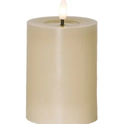 LED Blockljus Flamme Flow Beige 12,5cm